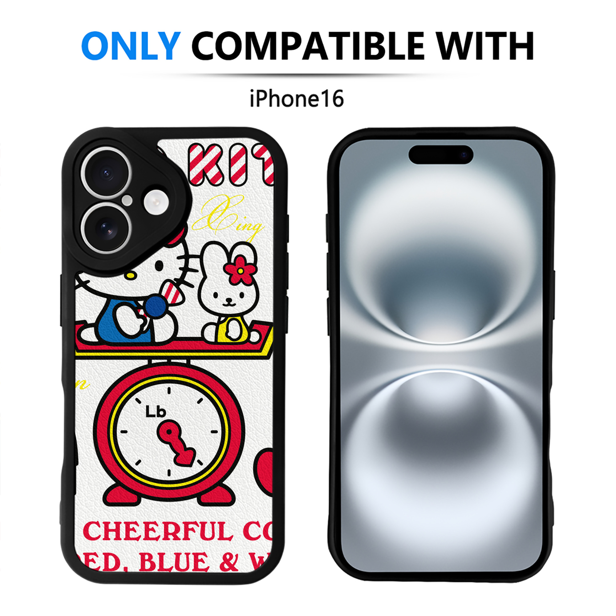 （画像用） Hello Kitty ハローキティ 【iPhone 16シリーズ対応】シリコンスマホケース（レザー調） 材質：シリコン